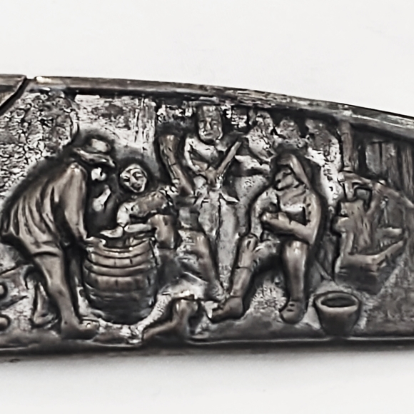 Vintage Danish Designer Silver Embossed Repoussé Comb Holder - Picture 3 of 7